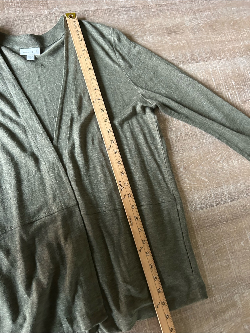 ▶️ J Jill Love 100% Linen Cardigan Tank Set Womens M Green Coastal Minimalist - Picture 9 of 14